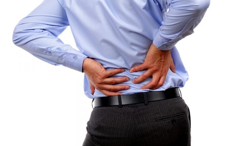 back pain with lumbar osteochondrosis